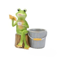 Lovely Frog Decoration Balcony Table Top Courtyard