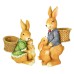 Rabbit flower vat resin cute sculpture garden decorations