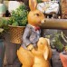 Rabbit flower vat resin cute sculpture garden decorations