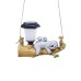 Outdoor solar night light garden squirrel sloth pendant