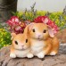 Rabbit flowerpot home gardening home tabletop decoration resin