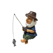 Fishing Dwarf Resin Doll Landscape Flower Pot Resin