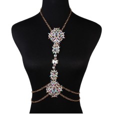 Exaggerated jewelry, fashionable diamond inlay, luxurious body chain, personalized women's jewelry