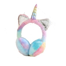 Unicorn Children's Warmth Earmuffs Winter Cold Protection Rabbit like Earmuffs Wearable Retractable Earmuffs