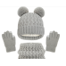 European and American children's hats, scarves, gloves, three piece set, autumn and winter plush and thickened double ball baby hats