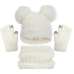 European and American children's hats, scarves, gloves, three piece set, autumn and winter plush and thickened double ball baby hats