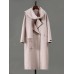 Trendy Wool Coats Women Lapel Long Sleeves Single Button Big Overcoat With Scarf Collar Female Fashion Winter 