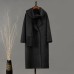 Trendy Wool Coats Women Lapel Long Sleeves Single Button Big Overcoat With Scarf Collar Female Fashion Winter 