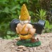 Resin Decorative Garden Courtyard Weightlifting Dwarf Sculpture