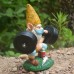 Resin Decorative Garden Courtyard Weightlifting Dwarf Sculpture