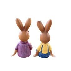 Couple Rabbit Resin Decoration