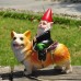 Outdoor Dog Riding Dwarf Decoration Resin