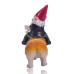 Outdoor Dog Riding Dwarf Decoration Resin