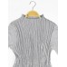 Patchwork Pleated Dress Long Sleeve Half Turtleneck Patchwork Luxury Birthday Party Dresses Female