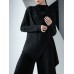 Knitted Striped Coats Women Lapel Full Sleeve Irregular Hem Loose Versatile Elegant Outwear New 