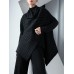 Knitted Striped Coats Women Lapel Full Sleeve Irregular Hem Loose Versatile Elegant Outwear New 
