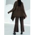 Knitted Striped Coats Women Lapel Full Sleeve Irregular Hem Loose Versatile Elegant Outwear New 