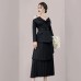 Elegant 2 Pieces Set Women Camisole Off Shoulder Single Breasted Top + A Line Skirt Office Lady Luxury New 