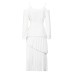 Elegant 2 Pieces Set Women Camisole Off Shoulder Single Breasted Top + A Line Skirt Office Lady Luxury New 