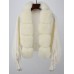 Patchwork Faur Fur Women Coat Full Sleeve Knitted Solid Color V Neck Versatile Elegant Outwear Clothing New