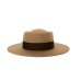 Gradient camel color matching retro British woolen flat top hat women's autumn and winter felt wide-brimmed