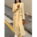 Elegant Thick Warm Woolen Coat  New Autumn Winter Long Sleeve Double Breasted Overcoat Jackets Chemisier 