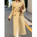 Elegant Thick Warm Woolen Coat  New Autumn Winter Long Sleeve Double Breasted Overcoat Jackets Chemisier 