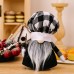 Chef's Day Black and White Plaid Rudolf Doll Plush Elf Cooking Plaid Dwarf