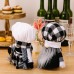 Chef's Day Black and White Plaid Rudolf Doll Plush Elf Cooking Plaid Dwarf