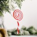 New Christmas Decorative Products Creative Red and White Candy Hangers Plastic Lollipop Hangers Simulated Candy