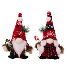 New Christmas decorations, wool ball knitted curved hat, dwarf doll decorations, crutches, American faceless doll