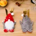 New Christmas Decorative Products Dwarf Knife and Fork Set Faceless Old Man Knife and Fork Bag Rudolf Tableware Set