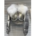 Fashion Women's Spliced Wool Collar Warm Coat Winter  New Long Sleeves Zippers Cotton-padded Jacket Female