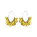Hand woven V-shaped flower earrings