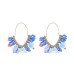Hand woven V-shaped flower earrings