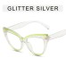 Panda Black and White Flat Mirror New Fashion Cat Eye Personalized Eyeglass Frame Trend Anti Blue Light Retro Glasses Frame