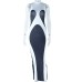 Black and white color block crew neck casual dress for ladies
