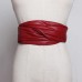 Pu Leather Black Red Pleated Spliced Long Wide Belt Personality Women New Fashion Tide All-match Spring