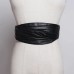 Pu Leather Black Red Pleated Spliced Long Wide Belt Personality Women New Fashion Tide All-match Spring