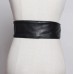 Pu Leather Black Red Pleated Spliced Long Wide Belt Personality Women New Fashion Tide All-match Spring