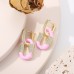 Non fading earrings with double buckle design with micro inlaid zircon oil drop earrings