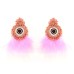 Handmade Mizhu Devil's Eye Long Tassel Earrings