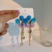 Long tassel butterfly earrings for women
