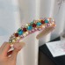 Fashion Handmade Beaded Crystal Pearl Hair Band
