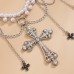 Cross tassel waist chain, female decorative body chain, imitation pearl retro beaded waist chain