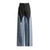 Casual pants for women, new autumn trend, niche design, color contrast, straight tube, high waisted jeans for women