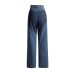 Autumn New Personalized Hollow Fried Dough Twists Wide Leg Pants Contrast Metal Decoration Straight High Waist Jeans Women