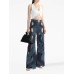 Autumn New Personalized Hollow Fried Dough Twists Wide Leg Pants Contrast Metal Decoration Straight High Waist Jeans Women