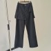 European and American Fake Two Piece Casual Pants New Fashion Versatile High Waist Group Control Design Sense Straight Leg Jeans