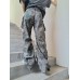 Street trendy hip-hop style casual pants from Europe and America, autumn 2023 new high waisted straight tube multi pocket jeans